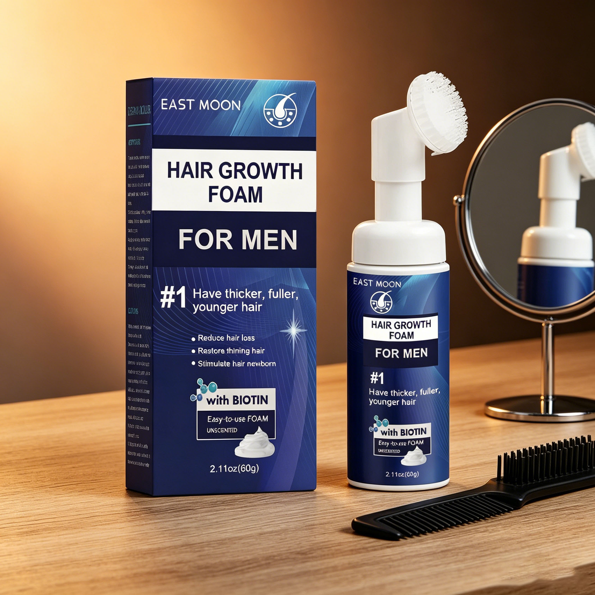 Hair Care Natural - Espuma para Crescimento Capilar com Escova