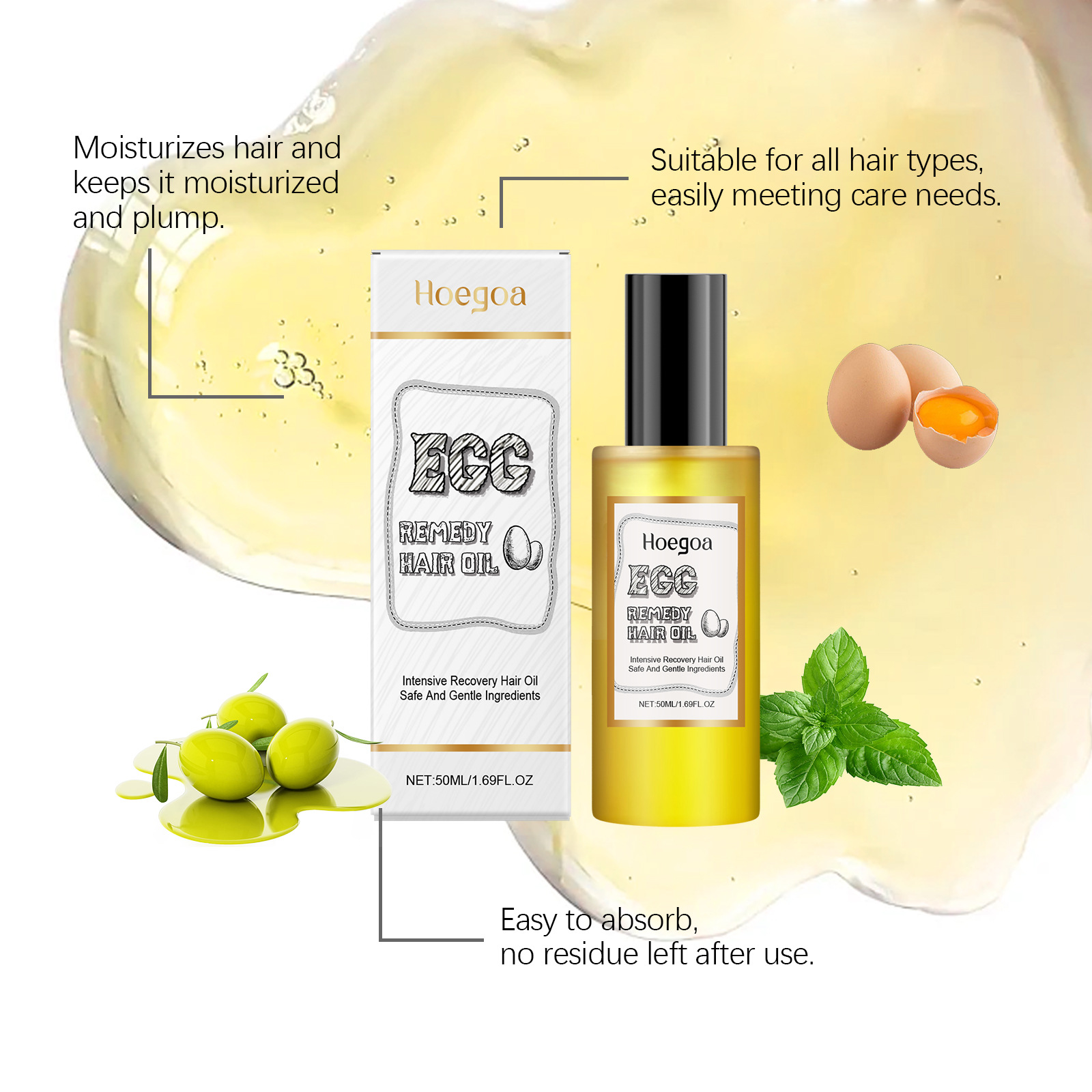 Ovo remédio óleo de cabelo res - Hair Care Natural Products avaliação e preço